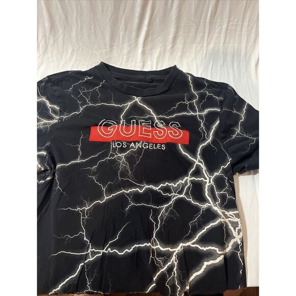 GUESS LIGHTNING BLACK T-SHIRT Size Medium - Picture 1 of 2